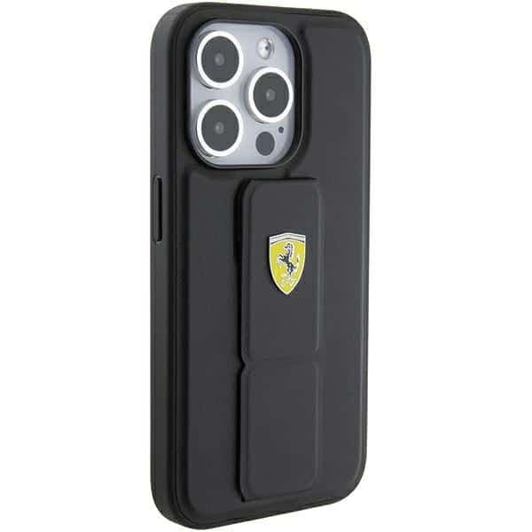 Ferrari Grip Stand Metal Logo - θήκη για Apple iPhone 15 Pro Max - Μαύρο 5