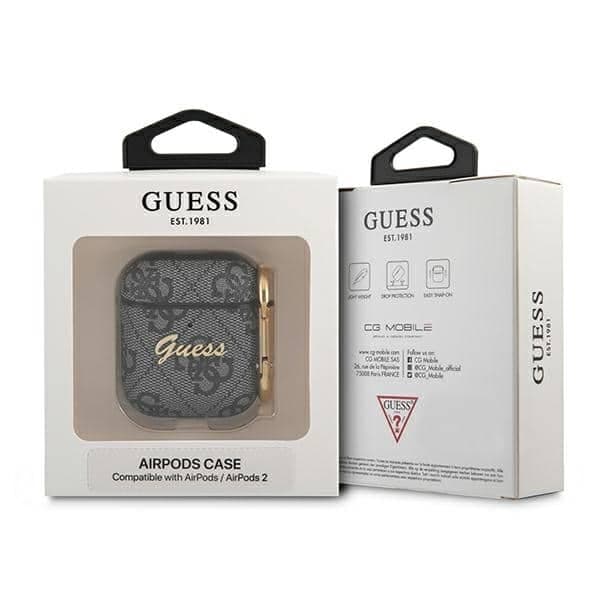 Guess GUA24GSMK AirPods 1/2 cover szary/grey 4G Script Metal Collection 3