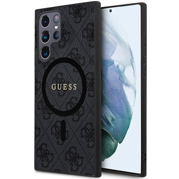 Guess Collection Leather Metal Logo - θήκη για Samsung Galaxy S24 Ultra - Μαύρο