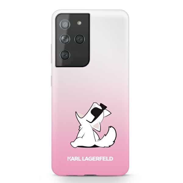 Karl Lagerfeld Choupette Fun - θήκη για Samsung Galaxy S21 Ultra - Ροζ