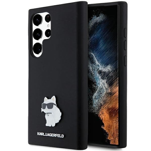 Karl Lagerfeld Silicone Choupette Metal Pin - θήκη για Samsung Galaxy S24 Ultra - Μαύρο
