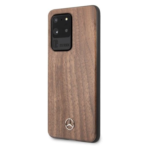 Mercedes Brown Wood Line Walnut - θήκη για Samsung Galaxy S20 Ultra - Καφέ 2