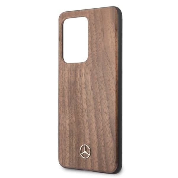 Mercedes Brown Wood Line Walnut - θήκη για Samsung Galaxy S20 Ultra - Καφέ 3