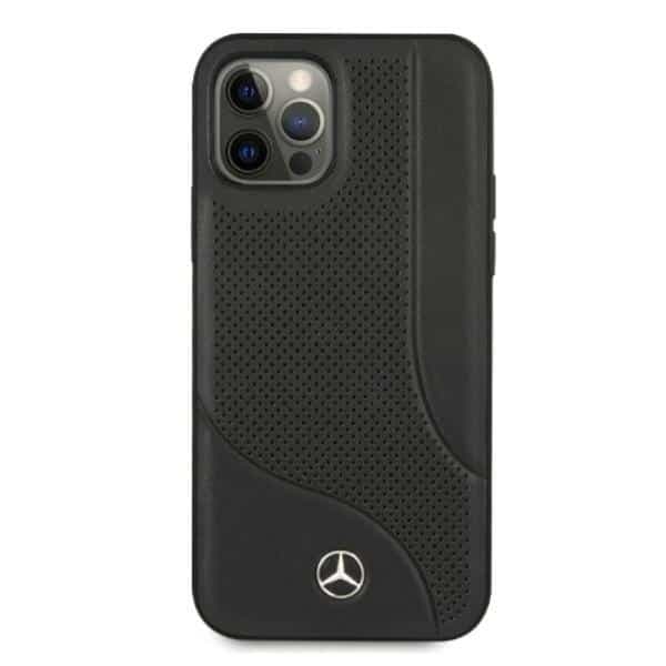 Mercedes Leather Perforated Area - θήκη για Apple iPhone 12 Pro Max - Μαύρο 3