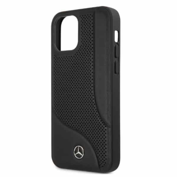 Mercedes Leather Perforated Area - θήκη για Apple iPhone 12 Pro Max - Μαύρο 6