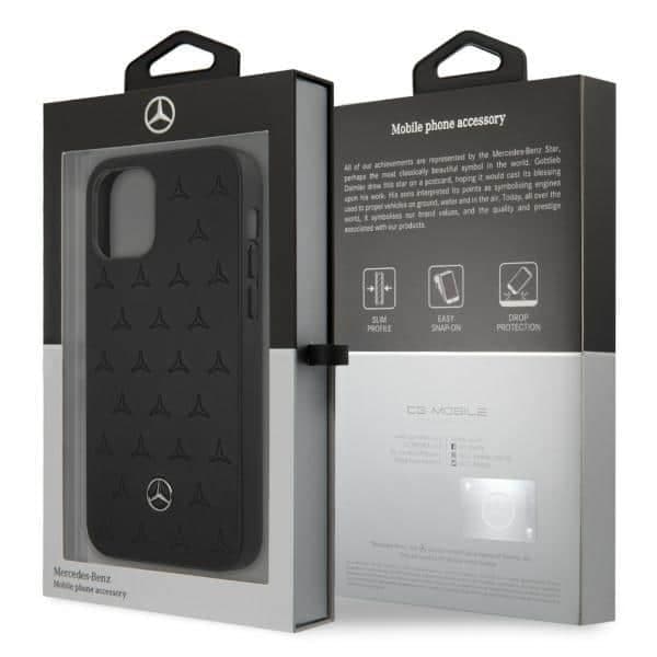 Mercedes Leather Stars Pattern - θήκη για Apple iPhone 12 Pro Max - Μαύρο 8
