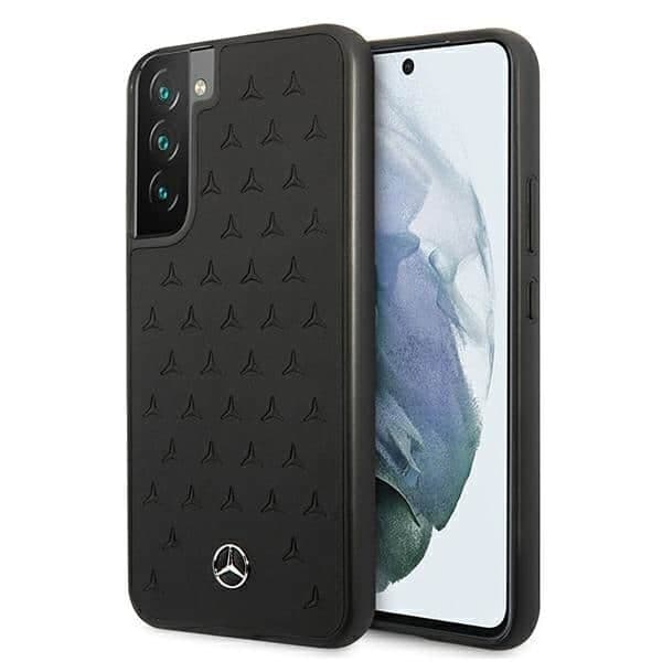 Mercedes Leather Stars Pattern - θήκη για Samsung S22 + S906 - Μαύρο