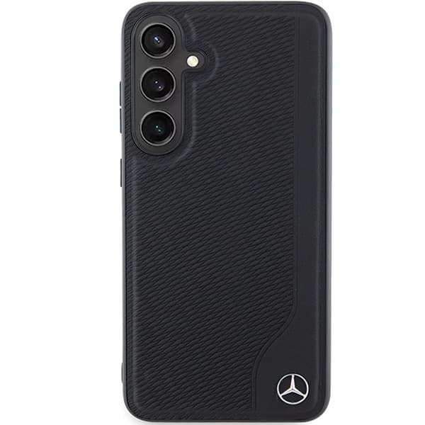 Mercedes Leather Debossed Line MagSafe - θήκη για Samsung Galaxy S24+ - Μαύρο 3
