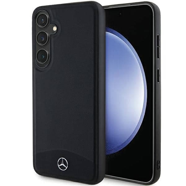 Mercedes Leather Textured & Plain MagSafe - θήκη για Samsung Galaxy S24 - Μαύρο