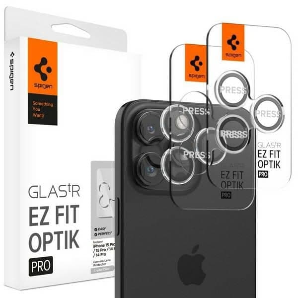 Spigen Optik.Tr Camera Lens για iPhone 15 Pro/15 Pro Max "EZ FIT" 2 τεμάχια, κρυστάλλινα διαυγής AGL06914