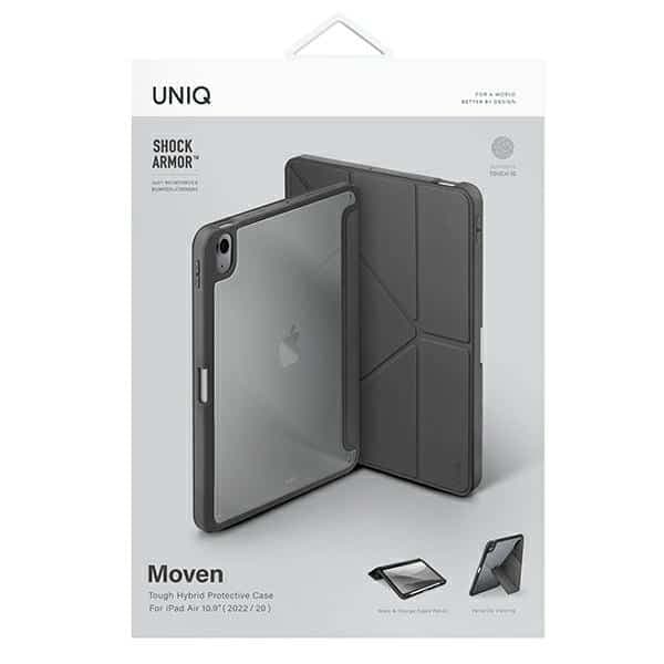 UNIQ θήκη Moven για iPad Air 10.9 (2022/2020) Αντιμικροβιακή σε χρώμα γκρι/μαύρο κάρβουνο 5
