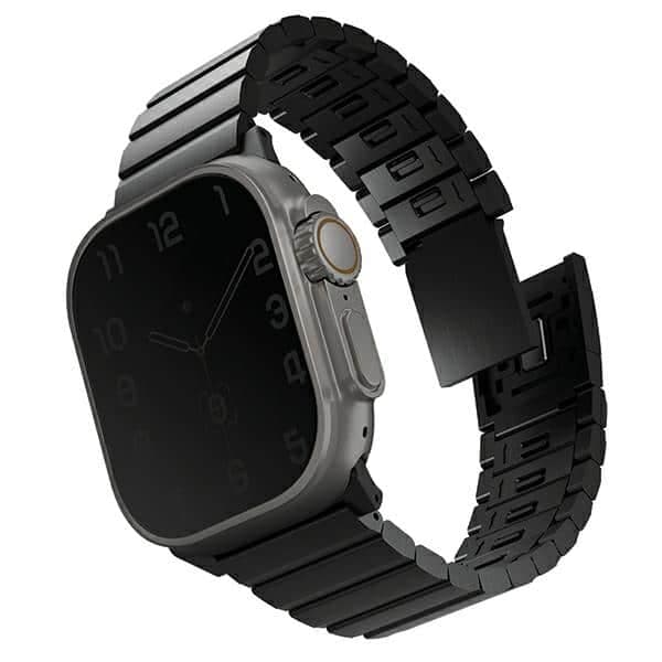 UNIQ pasek Strova Mag Apple Watch 42/44/ 45/49mm Series 1/2/3/4/5/6/7/8/9/10/SE/SE2/Ultra/Ultra 2 Stainless Steel czarny/midnight black