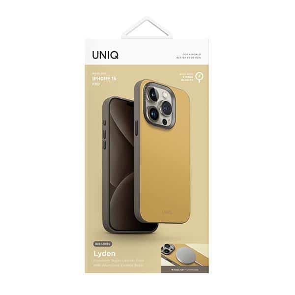 UNIQ θήκη Lyden DS iPhone 15 Pro 6.1" Magclick Charging κίτρινο-γκρι/canary yellow-flint grey 6