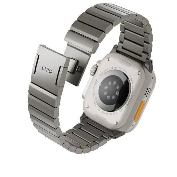 UNIQ pasek Strova Mag Apple Watch 42/44/ 45/49mm Series 1/2/3/4/5/6/7/8/9/10/SE/SE2/Ultra/Ultra 2 Stainless Steel tytanowy/titanium silver
