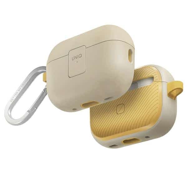 UNIQ θήκη Clyde Lock Case για AirPods Pro 2 (2022/2023) σε χρώμα μπεζ-κίτρινο/ivory-canary yellow
