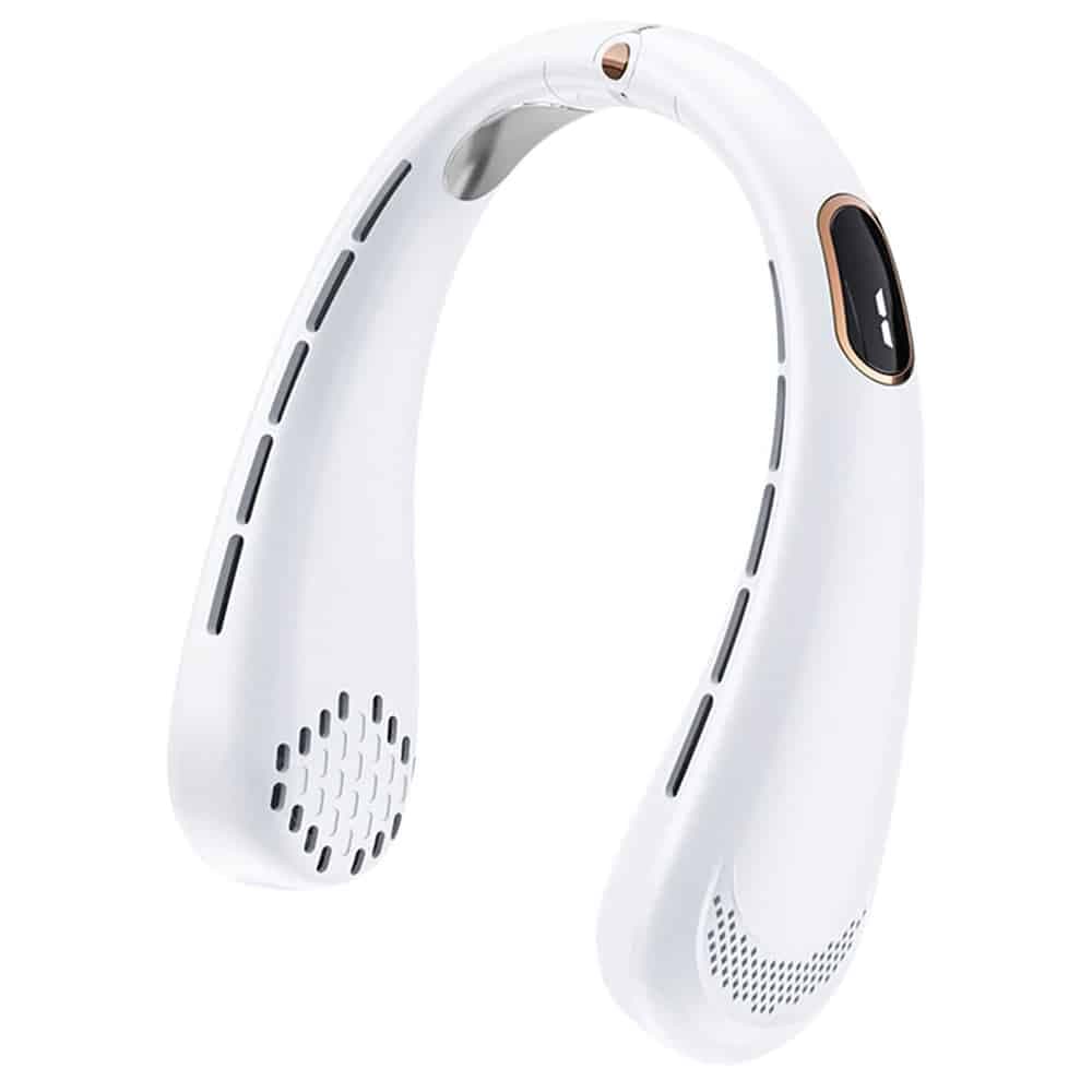 Techsuit - Φορητός Ανεμιστήρας Λαιμού (H6) - USB, Επαναφορτιζόμενος, Ρυθμιζόμενος, Ψηφιακή Οθόνη - Λευκό 1