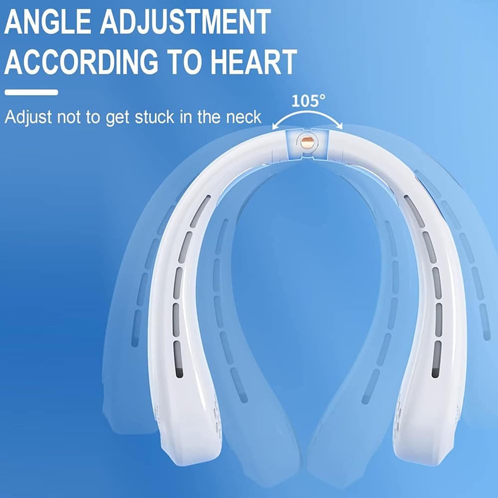 Techsuit - Φορητός Ανεμιστήρας Λαιμού (H6) - USB, Επαναφορτιζόμενος, Ρυθμιζόμενος, Ψηφιακή Οθόνη - Λευκό 3