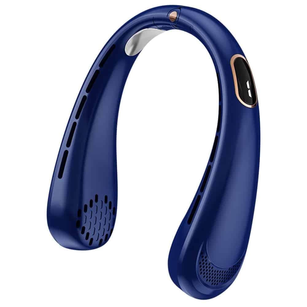 Techsuit - Φορητός Ανεμιστήρας Λαιμού (H6) - USB, Επαναφορτιζόμενος, Ρυθμιζόμενος, Ψηφιακή Οθόνη - Μπλε