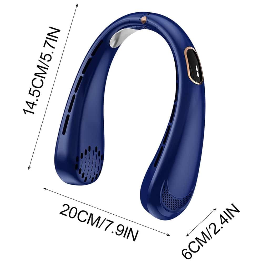 Techsuit - Φορητός Ανεμιστήρας Λαιμού (H6) - USB, Επαναφορτιζόμενος, Ρυθμιζόμενος, Ψηφιακή Οθόνη - Μπλε 7
