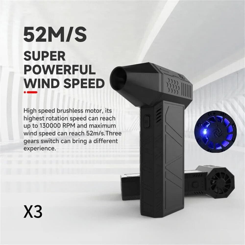 Techsuit - Original Brushless - Mini Super Jet Fan (X3) - 3000mAh, 130000RPM - Μαύρο 10