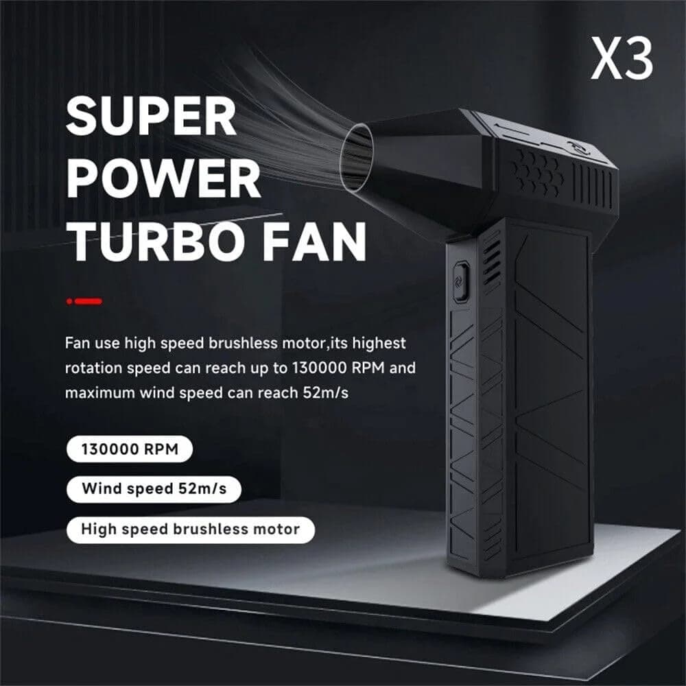 Techsuit - Original Brushless - Mini Super Jet Fan (X3) - 3000mAh, 130000RPM - Μαύρο 11