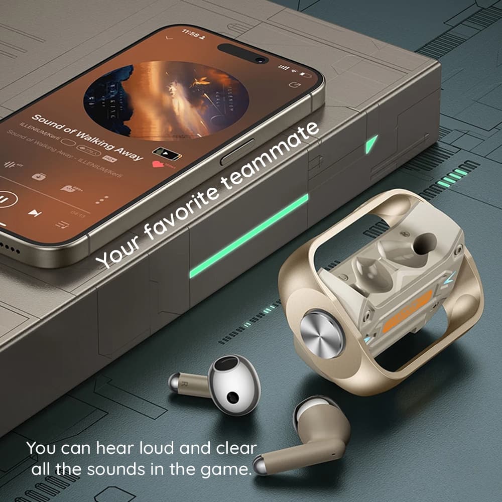 Hoco - Ασύρματα Ακουστικά (EW55) - για Gaming, Bluetooth 5.3, True Wireless - Χρυσό 5