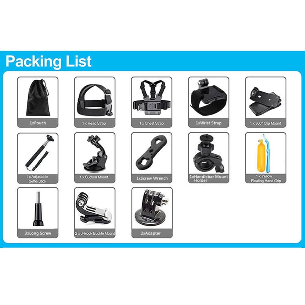 Techsuit - Accessory Kit Bundle 14in1 (CAL29) - for GoPro Action Camera - Black (bulk) 6
