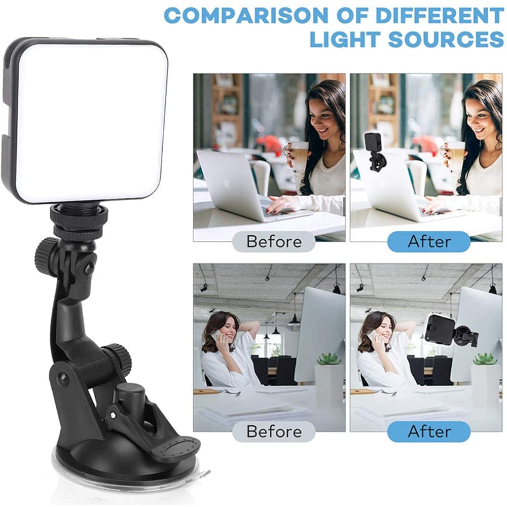 Techsuit - Φωτιστικό για Webcam - Video Conference (RS2) - για Laptop, με βεντούζα - Μαύρο 5