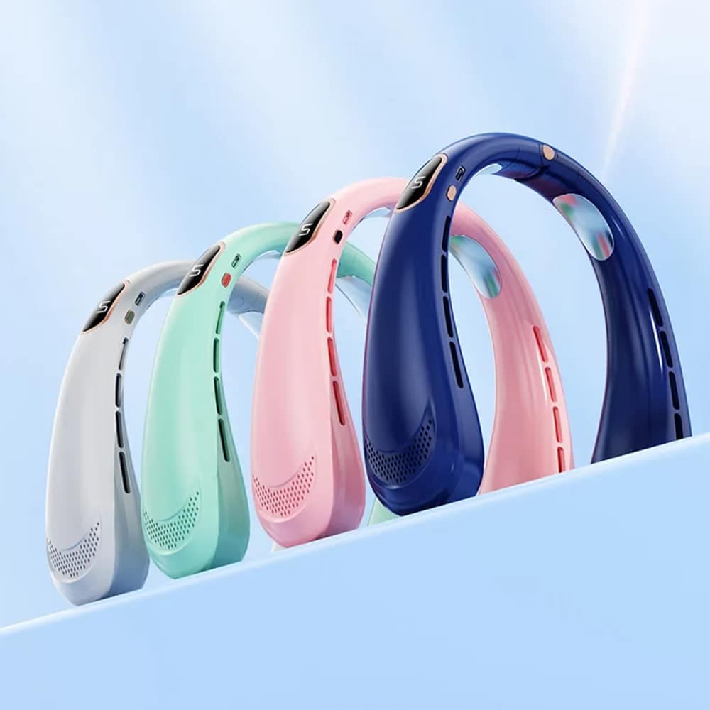 Techsuit - Φορητός Ανεμιστήρας Λαιμού (H6) - USB, Επαναφορτιζόμενος, Ρυθμιζόμενος, Ψηφιακή Οθόνη - Λευκό 8