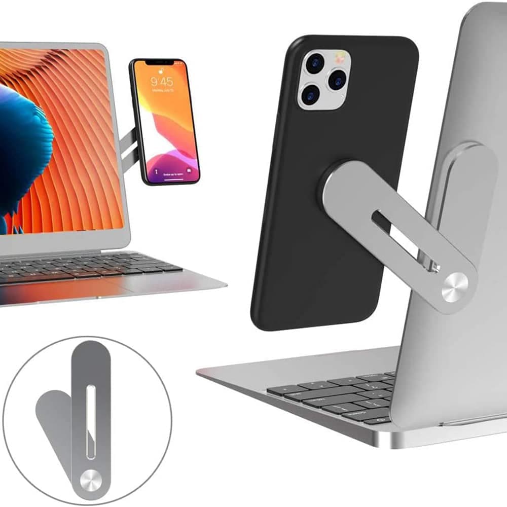 Techsuit - Desk Holder - with Laptop / Monitor Catchment, Foldable - Silver 2