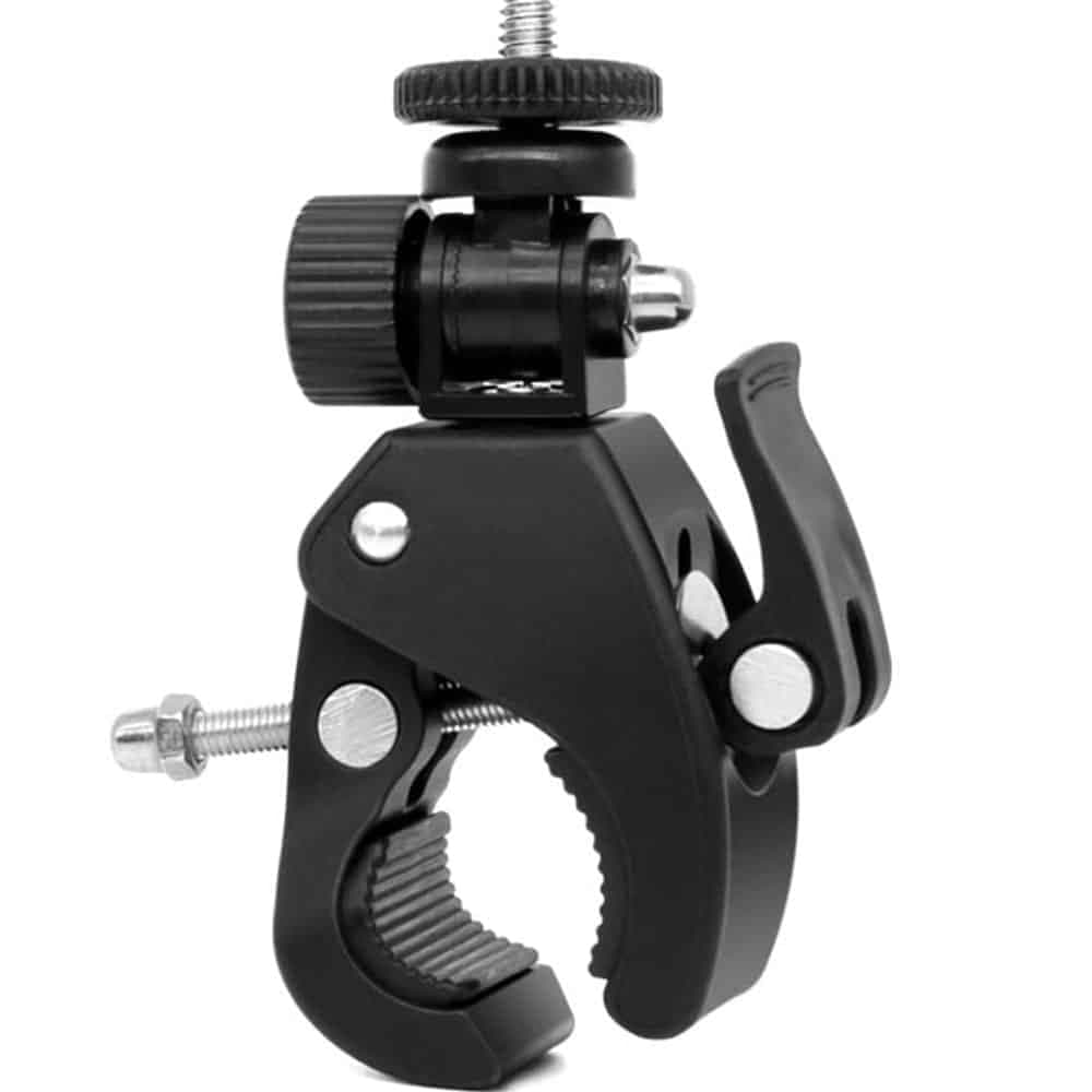 Techsuit - Mount for Handlebar (CAL07) - for GoPro Action Camera, with 1/4" Screw Compatibility - Black