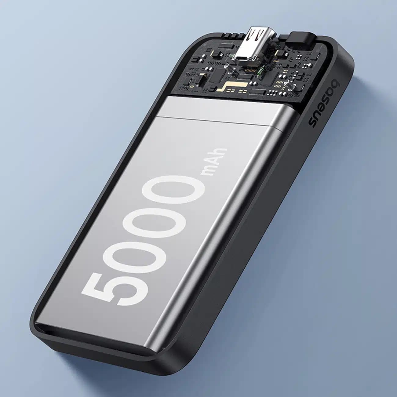 Baseus mini power bank 5000mAh 20W + καλώδιο USB-C (20V/3A) - μαύρο 12