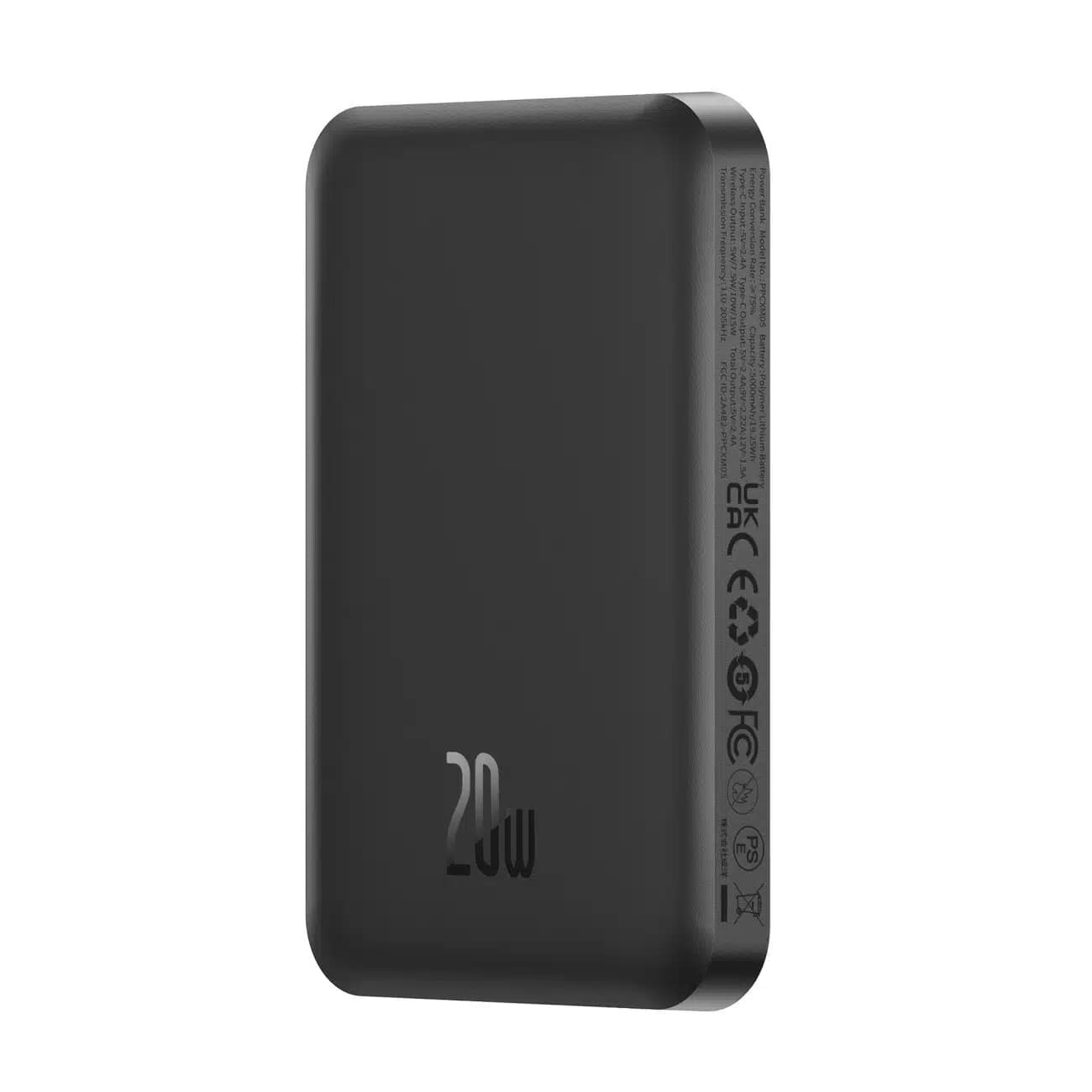 Baseus mini power bank 5000mAh 20W + καλώδιο USB-C (20V/3A) - μαύρο