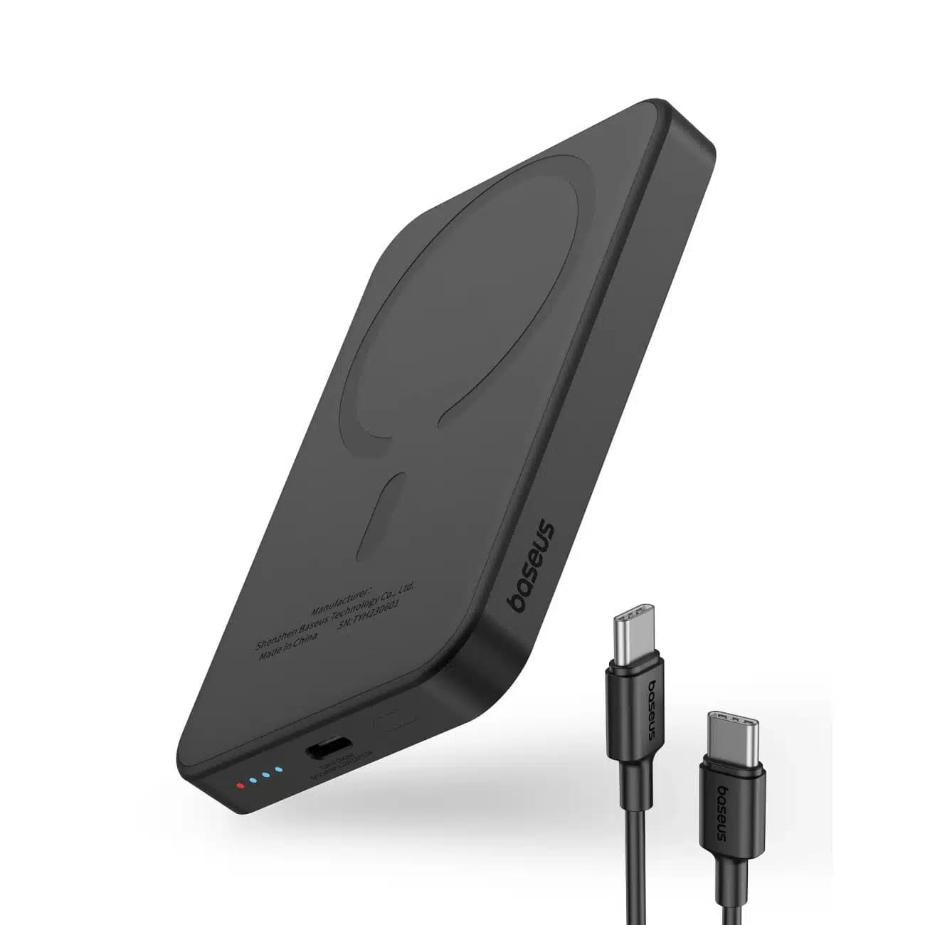 Baseus mini power bank 5000mAh 20W + καλώδιο USB-C (20V/3A) - μαύρο 3