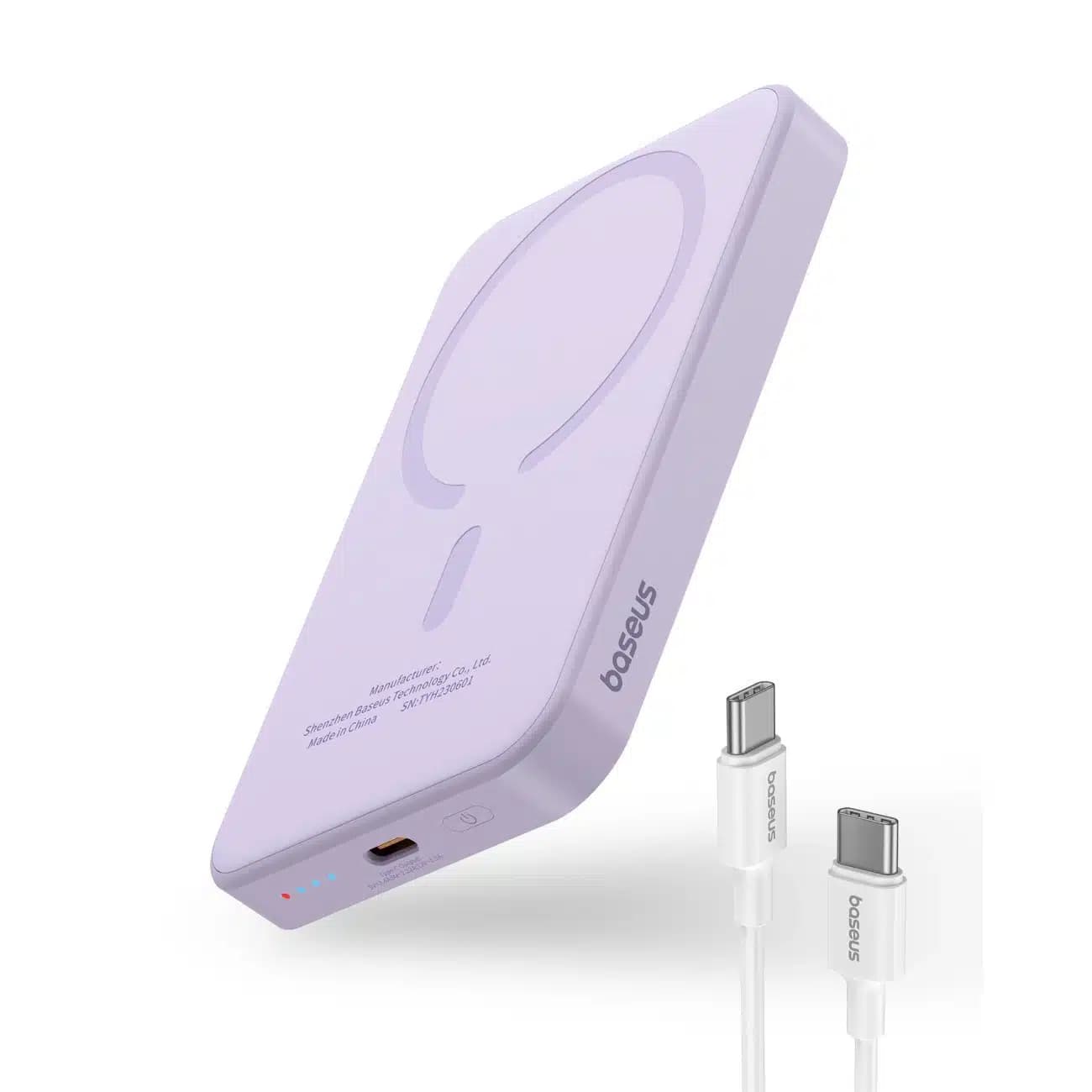 Baseus mini power bank 5000mAh 20W + καλώδιο USB-C (20V/3A) - μωβ 3