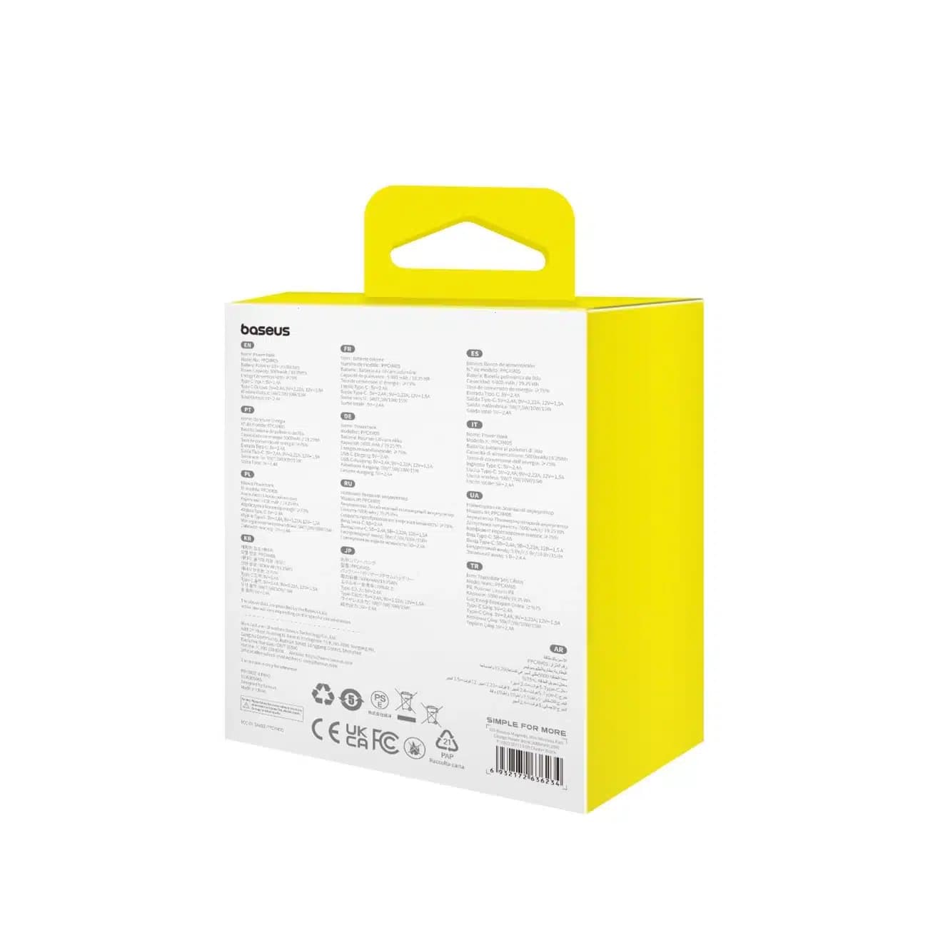Baseus mini power bank 5000mAh 20W + καλώδιο USB-C (20V/3A) - μωβ 5