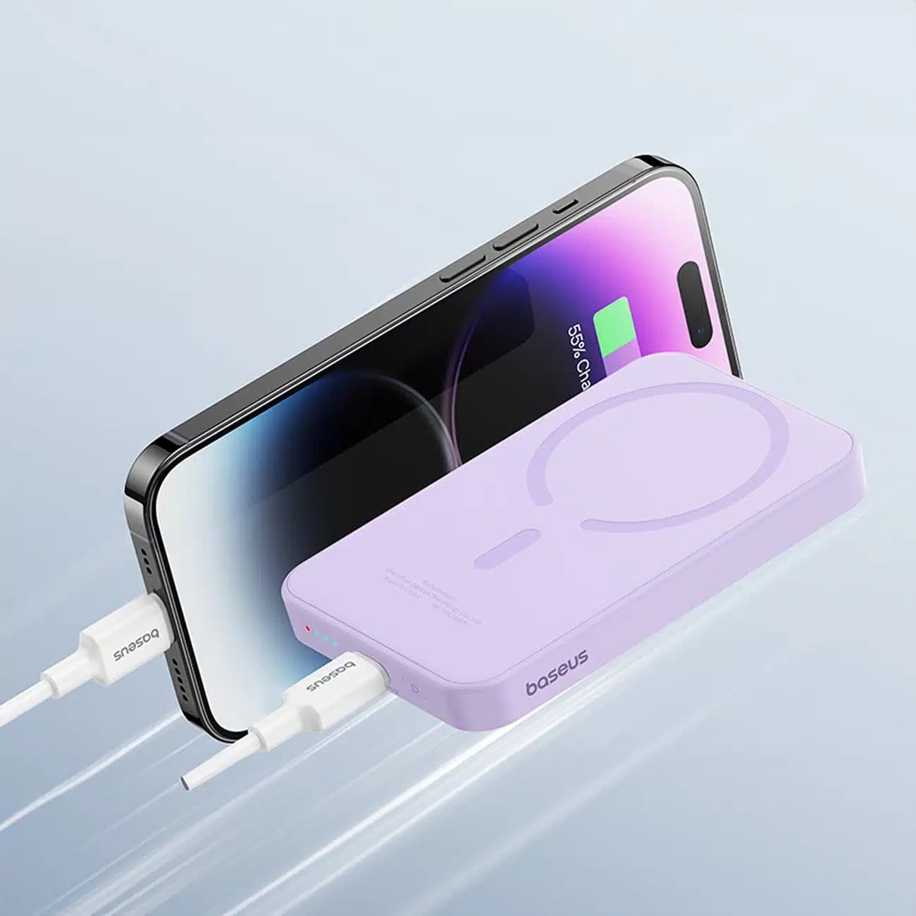 Baseus mini power bank 5000mAh 20W + καλώδιο USB-C (20V/3A) - μωβ 7