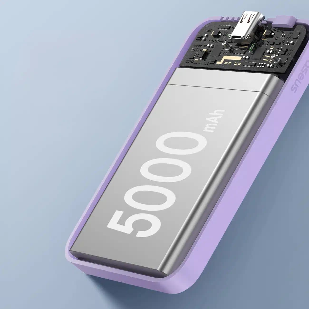 Baseus mini power bank 5000mAh 20W + καλώδιο USB-C (20V/3A) - μωβ 9