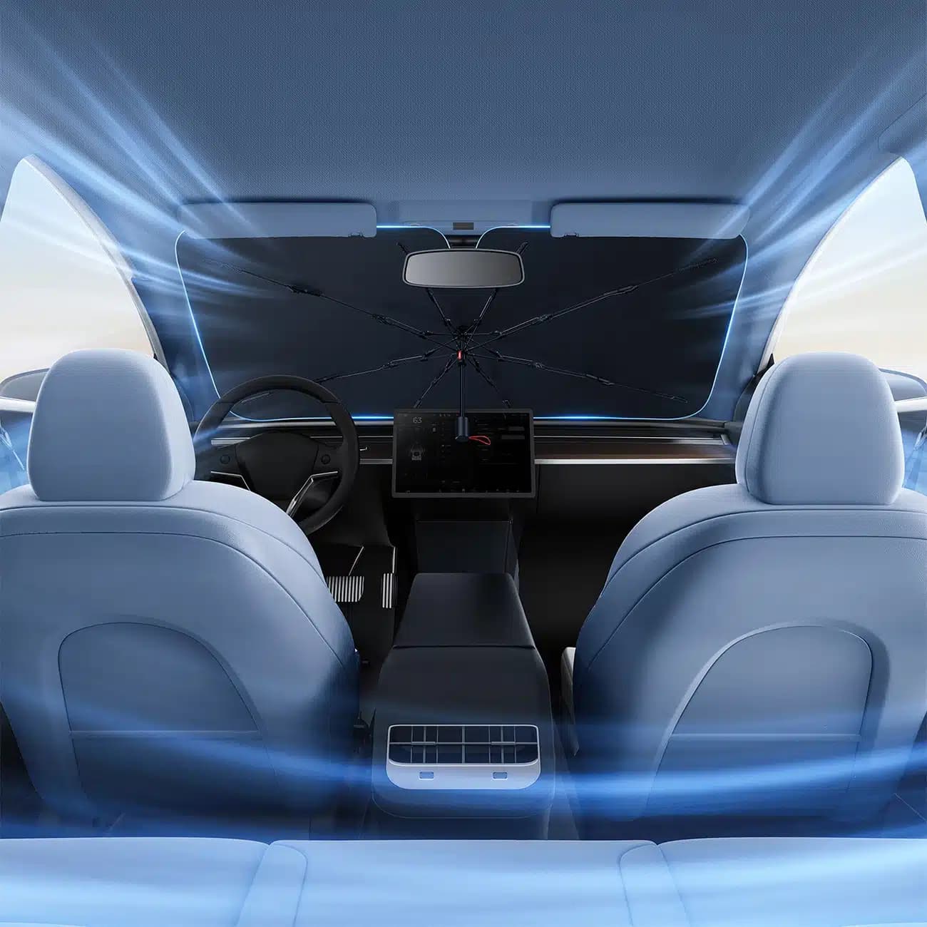 Baseus CoolRide BS-CN013 ομπρέλα αντηλιακής προστασίας - μαύρη 9