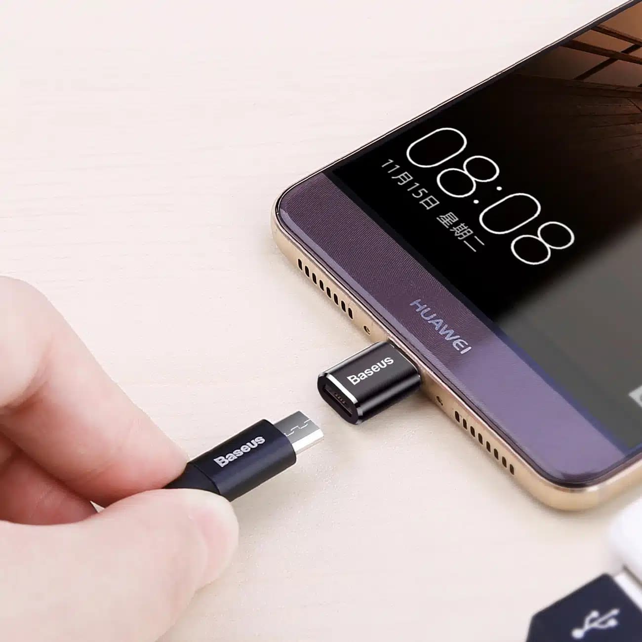 Baseus Mini Micro USB σε USB-C αντάπτορας - μαύρος 9