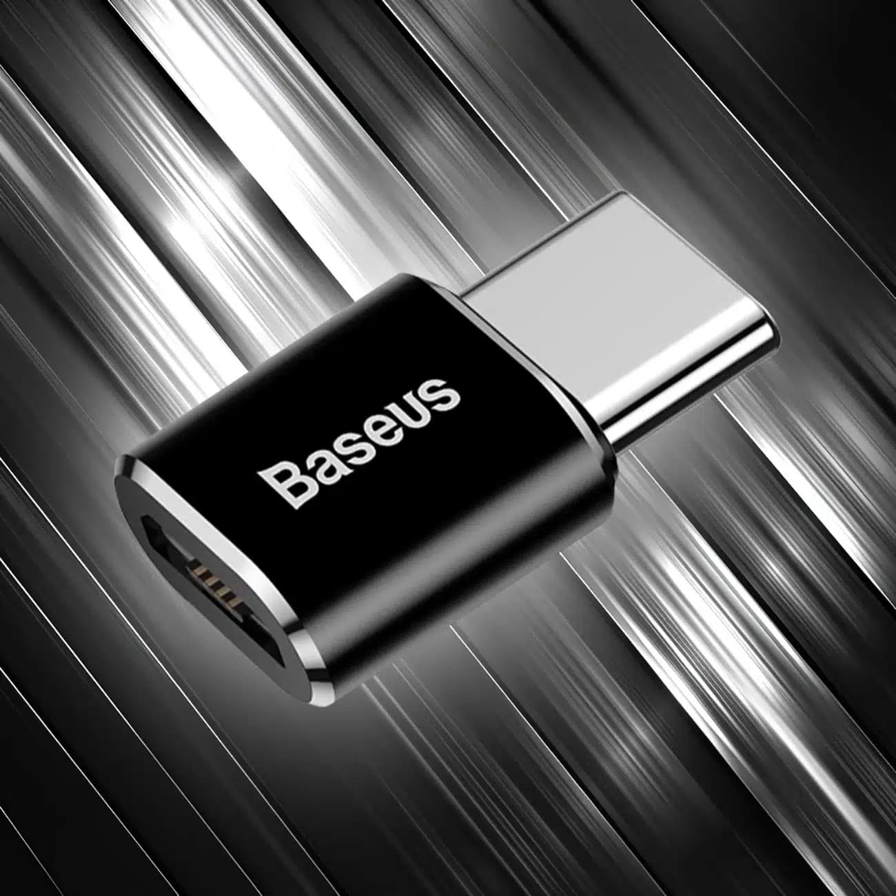 Baseus Mini Micro USB σε USB-C αντάπτορας - μαύρος 12