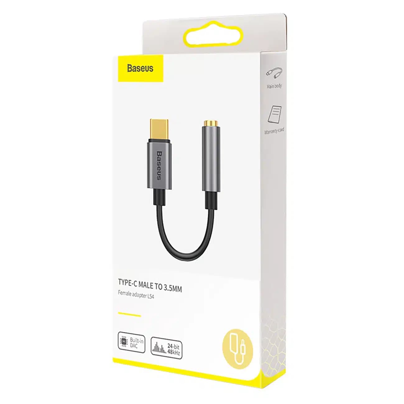 Baseus L54 προσαρμογέας για ακουστικά USB-C / mini jack 3.5mm DAC 24 bit 48 KHz - γκρι 6