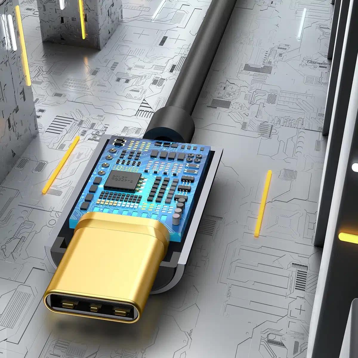 Baseus L54 προσαρμογέας για ακουστικά USB-C / mini jack 3.5mm DAC 24 bit 48 KHz - γκρι 8