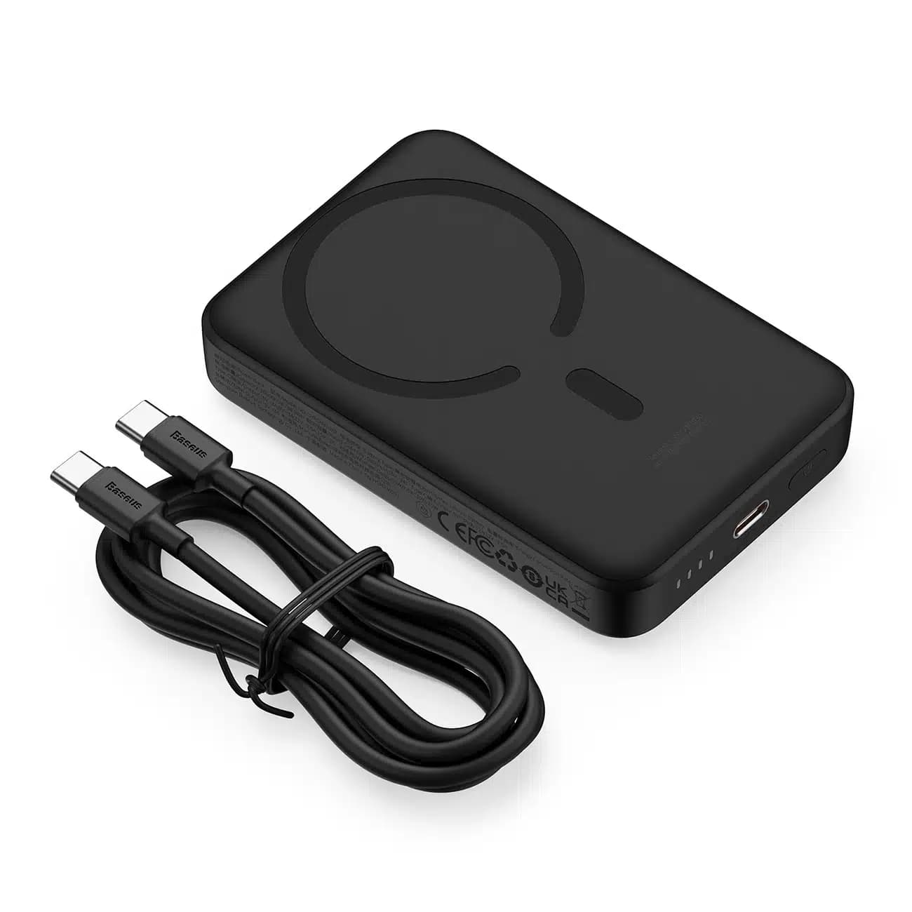 Baseus Magnetic Mini Induction Powerbank 10000mAh 30W - μαύρο + καλώδιο USB-C - USB-C 2