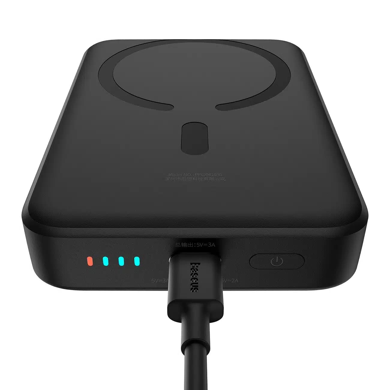 Baseus Magnetic Mini Induction Powerbank 10000mAh 30W - μαύρο + καλώδιο USB-C - USB-C 3