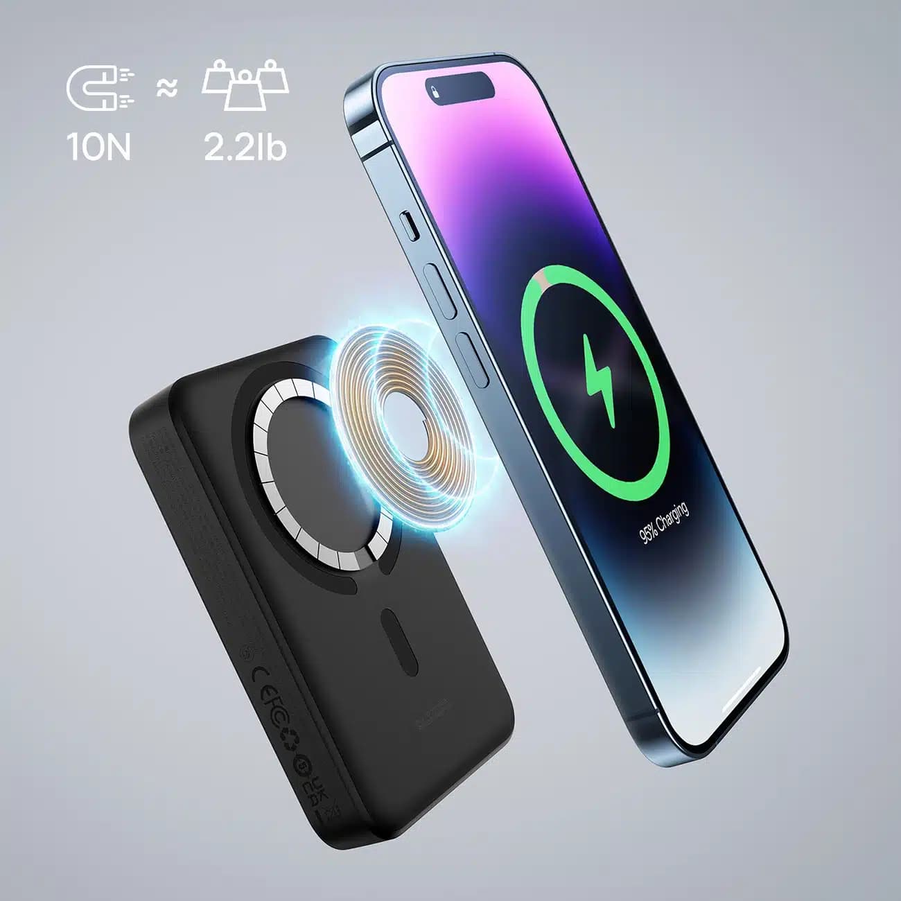 Baseus Magnetic Mini Induction Powerbank 10000mAh 30W - μαύρο + καλώδιο USB-C - USB-C 4