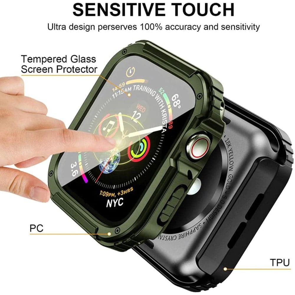 Lito - Θήκη Watch Armor 360 + Προστατευτικό Οθόνης - Apple Watch 4 / 5/ 6/ SE / SE 2 (40mm) - Πράσινο 4
