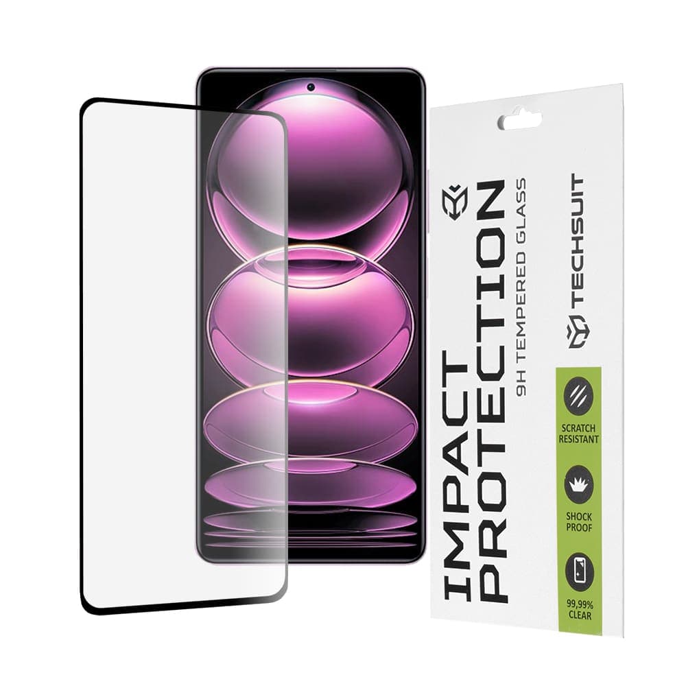 Techsuit - 111D Πλήρης Κάλυψη / Full Glue Γυαλί - Xiaomi Redmi Note 12 Pro 5G / 12 Pro+ / Poco X5 Pro - Μαύρο