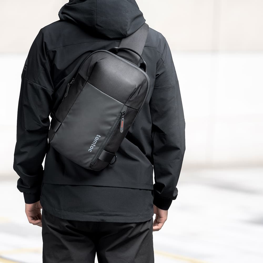 Tomtoc - Τσάντα Crossbody Sling (T24S1D1) - με Πολλές Τσέπες, 7l, 11 ίντσες - Μαύρη 4