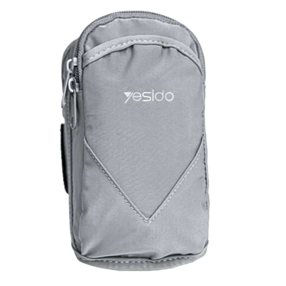 Yesido - Αθλητική Επικαρπίδα (WB12) - με Velcro, για Τηλέφωνα, μέγιστο 6.8" - Γκρι